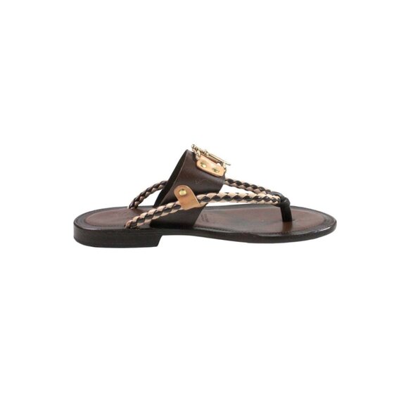 Adan Brown Mens Italian Leather Sandals Shoes main image 5